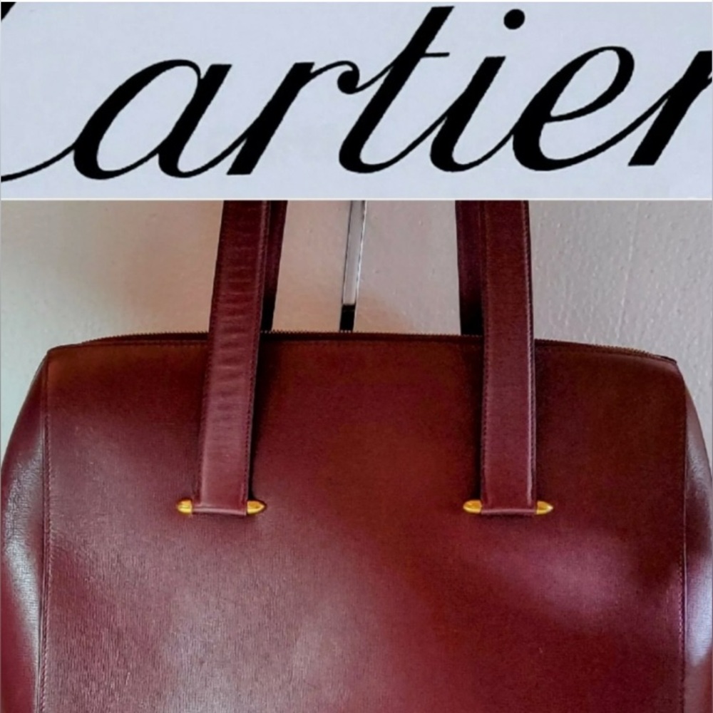 EUC Authentic CARTIER Paris Bordeaux Women's Leather Shoulder Bag COA Included
